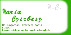 maria czirbesz business card